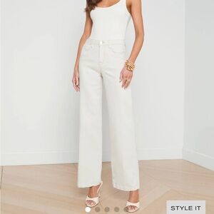 NWOT L'AGENCE Cream Flare Jeans Size 27